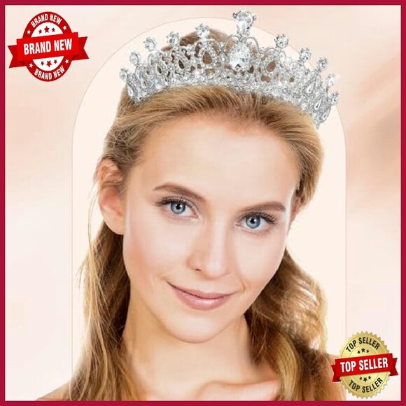 12-Piece Crystal Tiara Set with Comb, Alloy Rhinestone Crowns for Parties